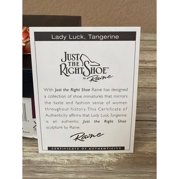Just The Right Shoe Raine Carlton Cards Lady Luck Tangerine 2005 #25253 NEW - Picture 3 of 14